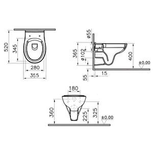 Vitra S20 Round Smoothflush Asma Klozet 7644l003-0850 Beyaz