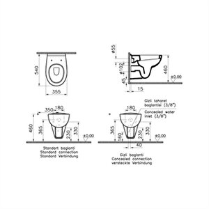 Vitra Conforma Özel İhtiyaç Asma Klozet 54 Cm 5812l003-0850 (kapak Hariçtir )