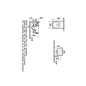 Vitra Metropole Rim-ex Asma Klozet Siyah 7672b070-0101 Beyaz