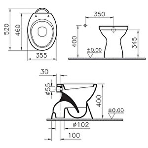Norm Tek Klozet Beyaz 2534l003-0089