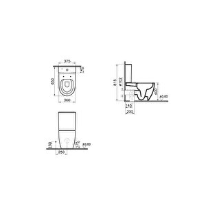 Vitra Sento Rezervuar Beyaz 5639b003-0108 Beyaz