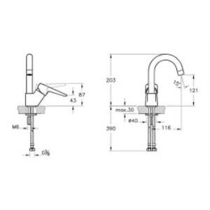 Artema A42442 Solid S Lavabo Bataryası Döner Borulu