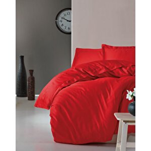 Elegant Saten Tek Kişilik Nevresim Takımı Kırmızı