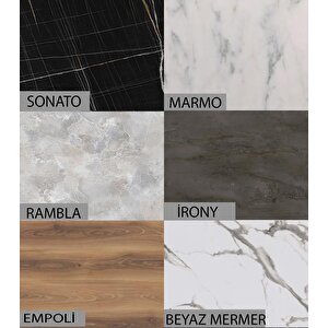 Sabit Eliz Masa Salon Masası  İrony H.g Desen + 4 Adet Limon Sandalye Gold +1 Bench Puf  Gold