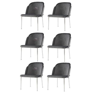 6 Adet Limon Sandalye Metal Krom Sandalye Mutfak Salon Yemek Odası Sandalyesi