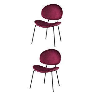 2 Adet Teo Sandalye Metal Siyah Sandalye Mutfak Salon Yemek Odası Sandalyesi