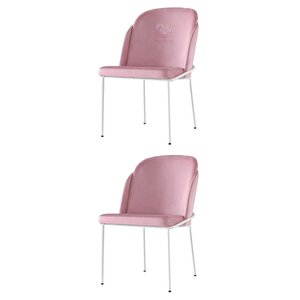 2 Adet Limon Sandalye Metal Beyaz Sandalye Mutfak Salon Yemek Odası Sandalyesi