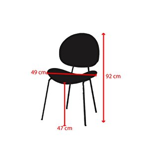 2 Adet Teo Sandalye Metal Krom  Sandalye Mutfak Salon Yemek Odası Sandalyesi