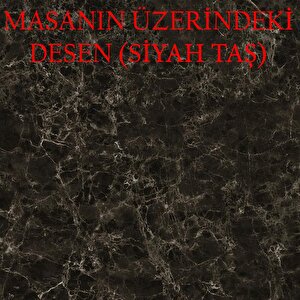 Milano Mdf  H.gloss Siyah Taş Masa +4 Adet Dilara Sandalye Takım