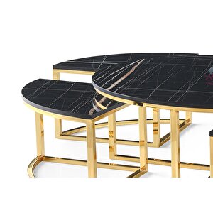 Pizza Orta Sehpa Gold  Mdf Highloss Sonata Desen