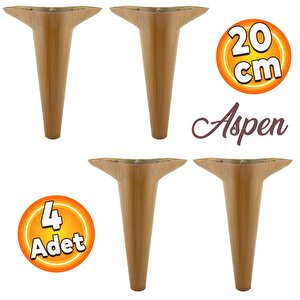 Aspen Lüks Mobilya Kanepe Sehpa Puf Koltuk Ayağı  Kahverengi Koyu Ceviz Baza Ayak 20 Cm (4 Adet)