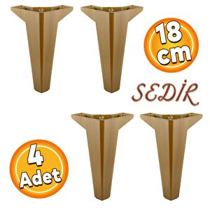 Sedir Lüks Mobilya Kanepe Sehpa Baza Tv Ünitesi Koltuk Ayağı Koyu Ceviz 18 Cm Ayak (4 Adet)