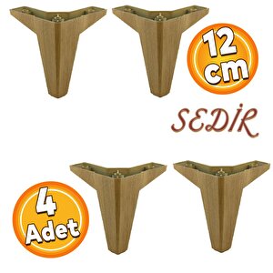 Sedir Lüks Mobilya Kanepe Sehpa Baza Tv Ünitesi Koltuk Ayağı Açık Ceviz 12 Cm Ayak (4 Adet)
