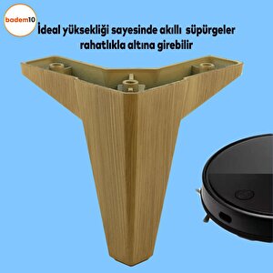 Sedir Lüks Mobilya Kanepe Sehpa Baza Tv Ünitesi Koltuk Ayağı Açık Ceviz 12 Cm Ayak (4 Adet)