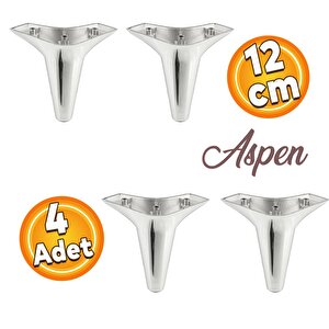 Aspen Lüks Mobilya Kanepe Koltuk Tv Ünitesi Baza Ayağı Ayakları 12 Cm Krom Ayak (4 Adet)