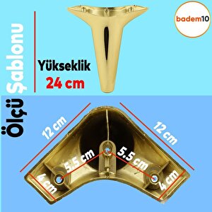 Aspen Lüks Mobilya Kanepe Koltuk Tv Ünitesi Konsol Ayağı Ayakları 24 Cm Altın Gold Ayak (4 Adet)