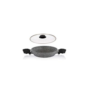 Granit Sahan 22 Cm Cam Kapaklı