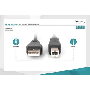 Digitus Ak-300105-050-s 5m Usb2,0 Ae/be Kablo,si̇ya