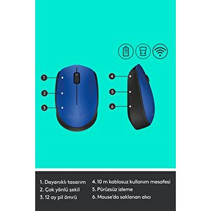 Logitech  910-004640 M171 Kablosuz  Mouse, Mavi̇