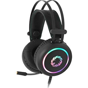 Gamemax Hg3500 Pro Gaming Kulaklik 7.1 Virtual Surround / Rgb Led / Si̇yah / Deri̇ Kaplama
