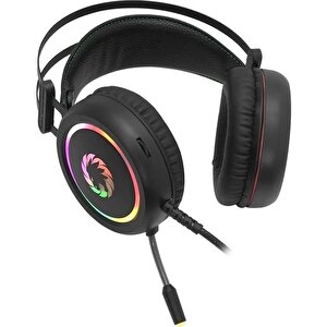 Gamemax Hg3500 Pro Gaming Kulaklik 7.1 Virtual Surround / Rgb Led / Si̇yah / Deri̇ Kaplama