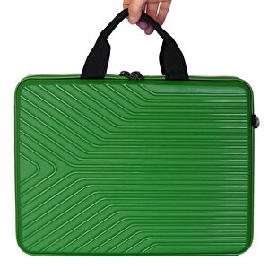 Laptop Çantası Kırılmaz Su Geçirmez Notebook Dizüstü Bilgisayar Taşıma Yeşil 40x30 Cm 16 İnç