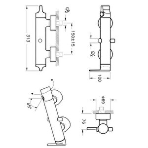 Artema Suit U Banyo Bataryası Krom A42488