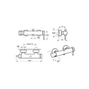 Vitra Origin Banyo Bataryası Mat Siyah A4261936 Beyaz