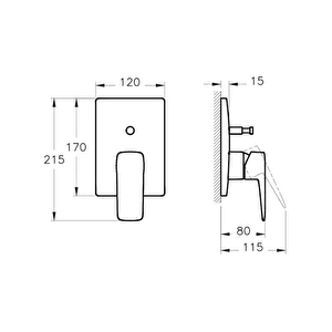 Root Square Ankastre Banyo Bataryası (sıva Üstü Grubu) A42752 Beyaz