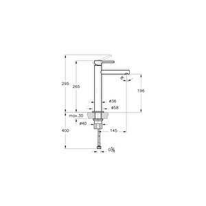 Vitra Origin Yüksek Lavabo Bataryası Fırçalı Nikel A4255734 Beyaz