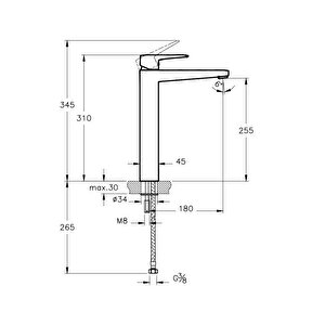 Root Square Lavabo Bataryası Bakır A4273326 Beyaz