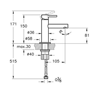 Origin Lavabo Bataryası Mat Siyah A4255536 Beyaz