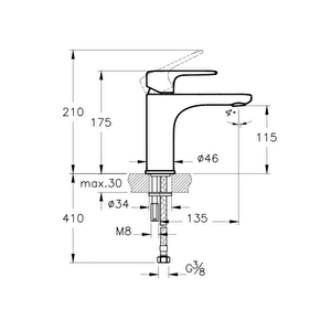 Vitra Root Round Yüksek Lavabo Bataryası Bakır  A4270626 Beyaz