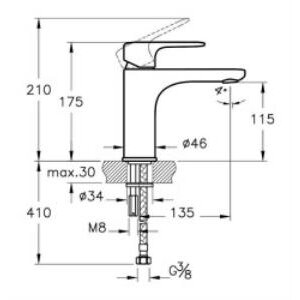 Vitra Root Round Yüksek Lavabo Bataryası Bakır  A4270626