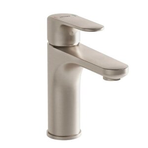 Vitra Root Round Lavabo Bataryası Yüksek Fırçalı Nikel A4270634 Beyaz