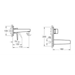 Artema Root Square Ankastre Lavabo Bataryası Krom A42738