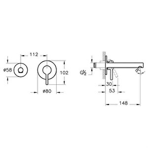 Origin Ankastre Lavabo Bataryası Parlak Bakır-sıva Üstü A4258126