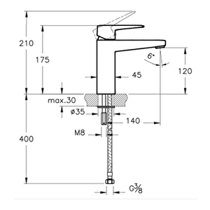 Vitra Root Square Yüksek Lavabo Bataryası Bakır  A4273126 Beyaz