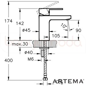 Artema Fold S Lavabo Bataryası A42532