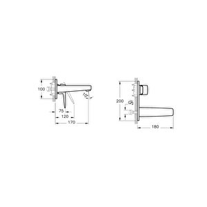 Root Square Ankastre Lavabo Bataryası Altın A4273823 Gümüş