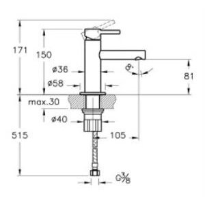 Vitra Origin Lavabo Bataryası Kısa Fırçalı Nikel A4255534
