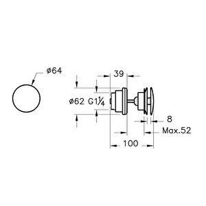 Vitra Lavabo Yuvarlak Süzgeci Universal Basmalı Altın A4514923