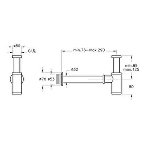 Vitra Origin Lavabo Sifonu-t Tipi Bakır A4512326