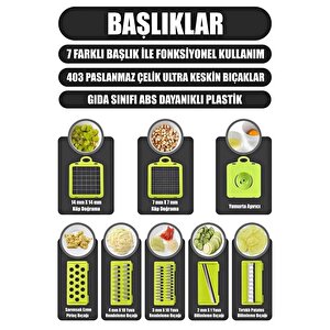 Chopper Küp Rende 13 Parça Hazneli Sebze Doğrayıcı Dicer Dilimleyici Kesici Fonksiyonlu Mutfak Seti