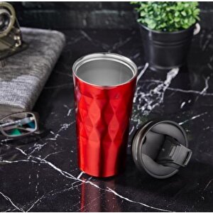 Ckr2048 Lüx 350 Ml Prizma Çelik Termos Mug Kırmızı