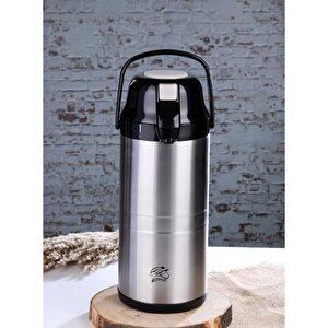 4,5 Litre İnox Pompalı Çelik Termos Ckr-2009 Siyah