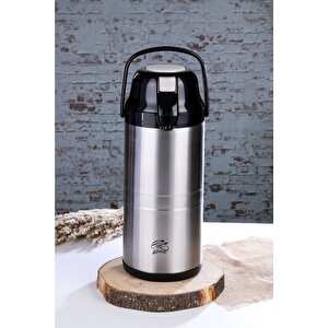 4,5 Litre İnox Pompalı Çelik Termos Ckr-2009 Siyah