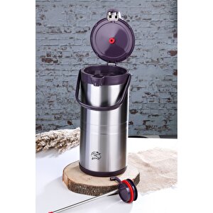 Cooker 4,5 Litre İnox Pompalı Çelik Termos Ckr-2009 Siyah