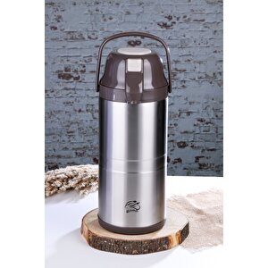 Cooker 4,5 Litre İnox Pompalı Çelik Termos Ckr-2009 Siyah