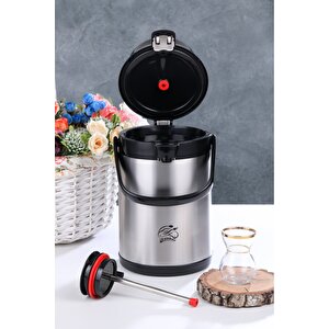 Ckr2007 Pompalı 2,5 Litre Çelik Termos Siyah